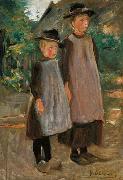 Max Liebermann Zwei hollandische Kinder oil on canvas